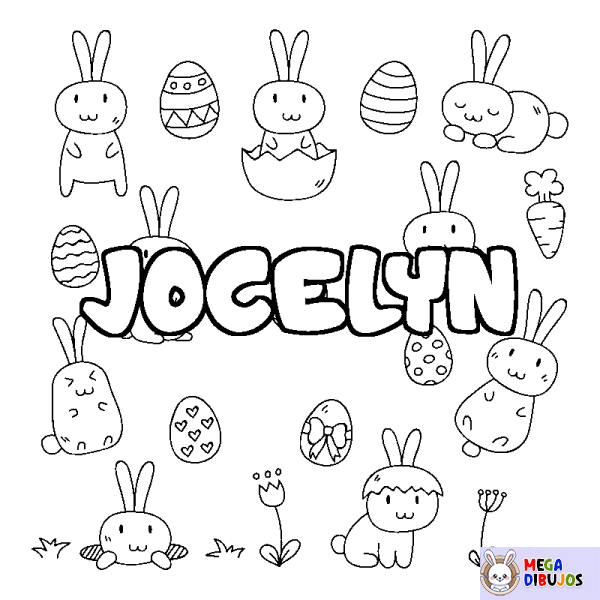 Coloración del nombre JOCELYN - decorado Pascua