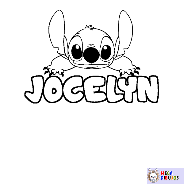 Coloración del nombre JOCELYN - decorado Stitch