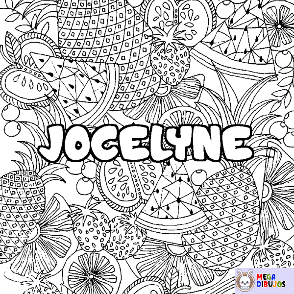 Coloración del nombre JOCELYNE - decorado mandala de frutas