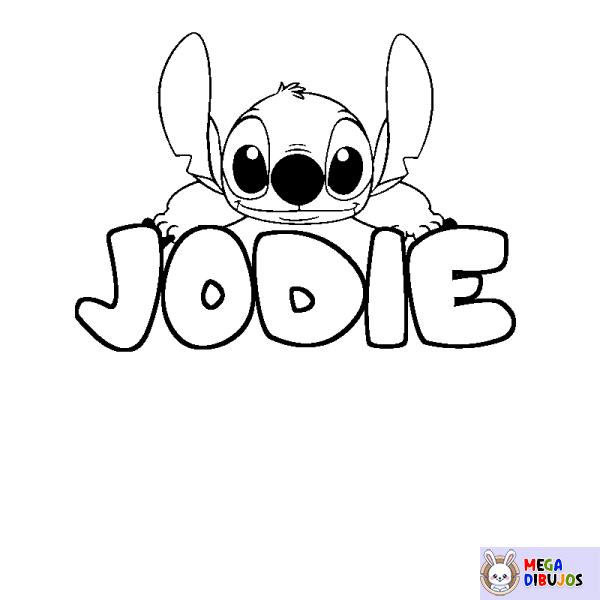 Coloración del nombre JODIE - decorado Stitch