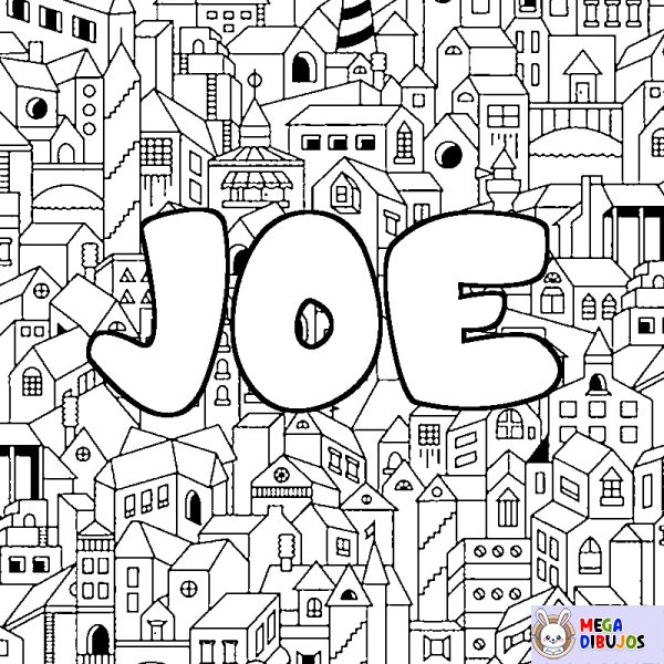 Coloración del nombre JOE - decorado ciudad