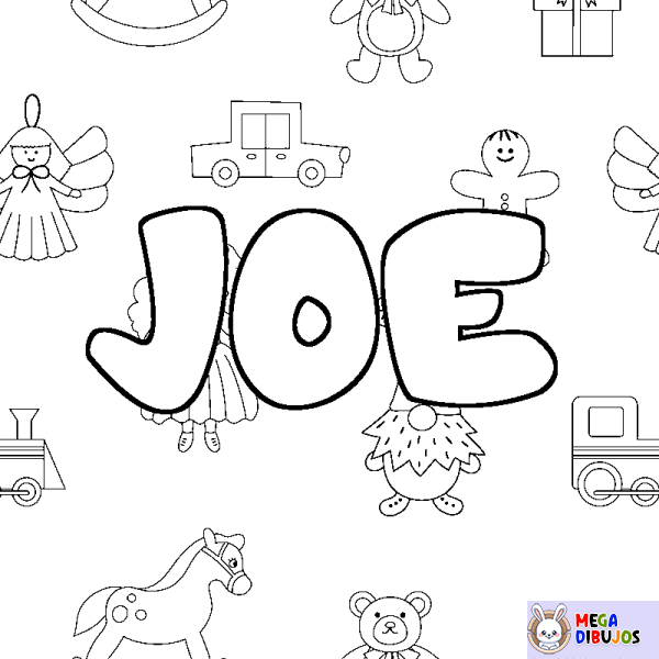 Coloración del nombre JOE - decorado juguetes