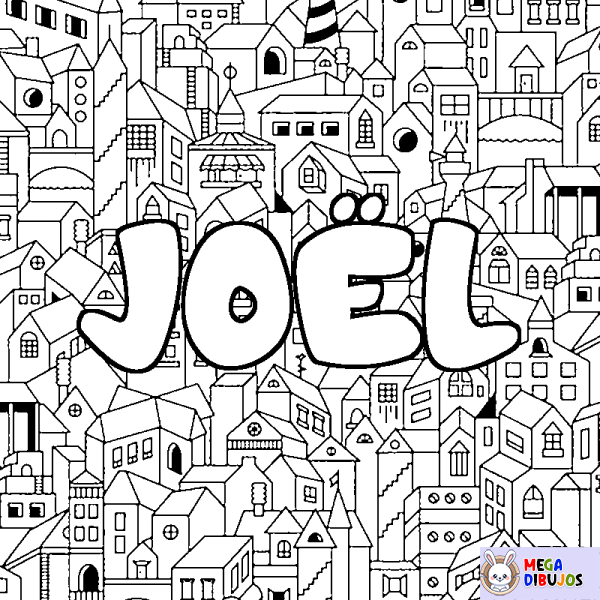 Coloración del nombre JO&Euml;L - decorado ciudad