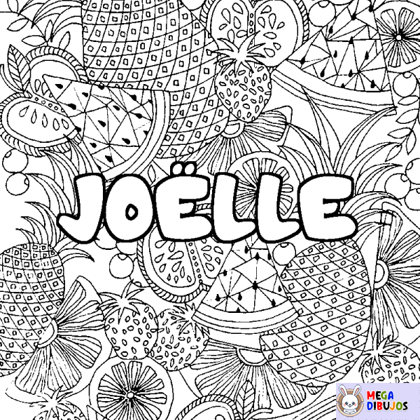 Coloración del nombre JO&Euml;LLE - decorado mandala de frutas