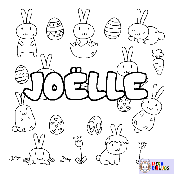 Coloración del nombre JO&Euml;LLE - decorado Pascua