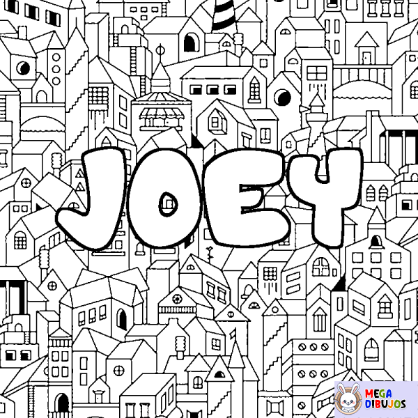 Coloración del nombre JOEY - decorado ciudad