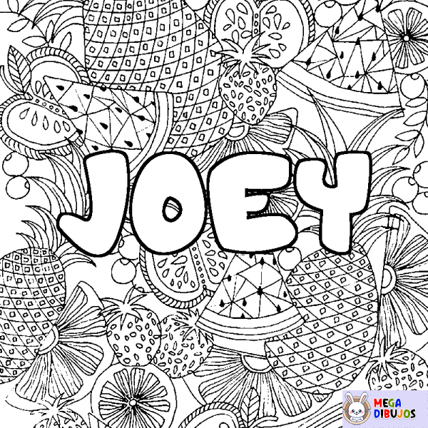 Coloración del nombre JOEY - decorado mandala de frutas