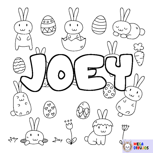 Coloración del nombre JOEY - decorado Pascua