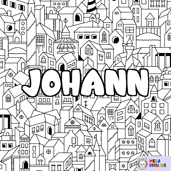 Coloración del nombre JOHANN - decorado ciudad