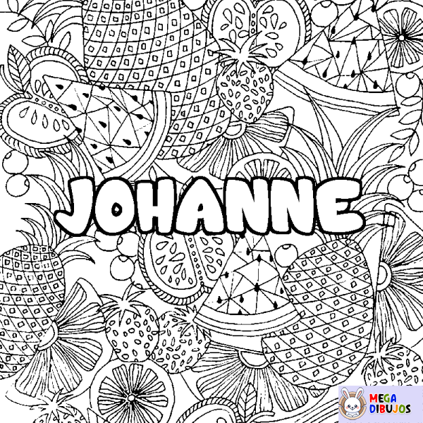 Coloración del nombre JOHANNE - decorado mandala de frutas