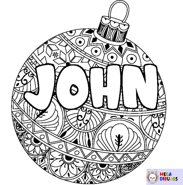 Coloración del nombre JOHN - decorado bola de Navidad