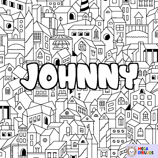 Coloración del nombre JOHNNY - decorado ciudad