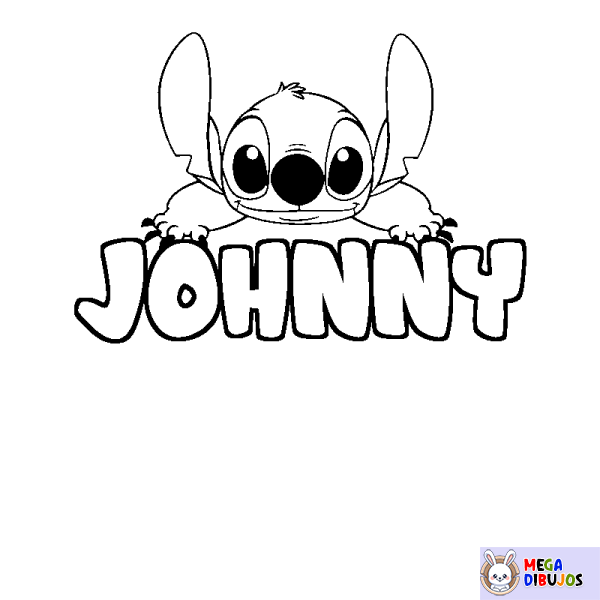 Coloración del nombre JOHNNY - decorado Stitch