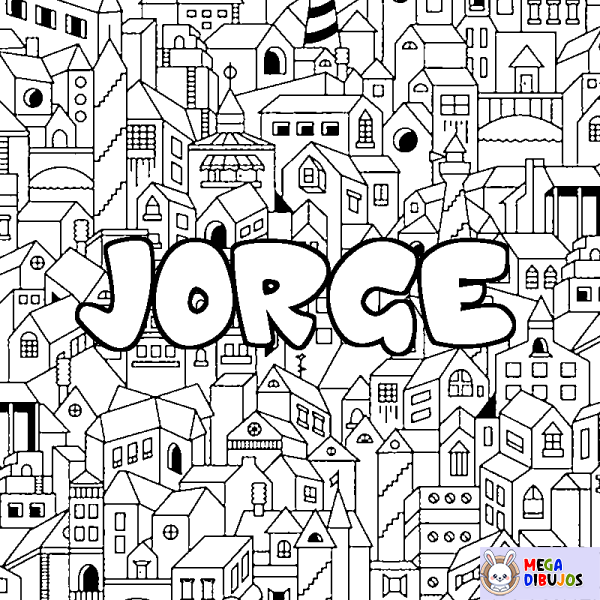 Coloración del nombre JORGE - decorado ciudad