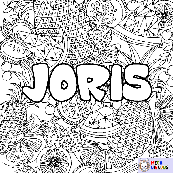 Coloración del nombre JORIS - decorado mandala de frutas