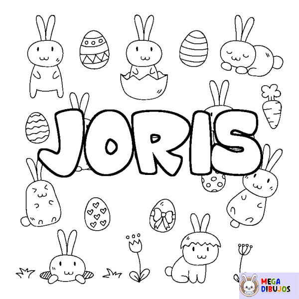 Coloración del nombre JORIS - decorado Pascua