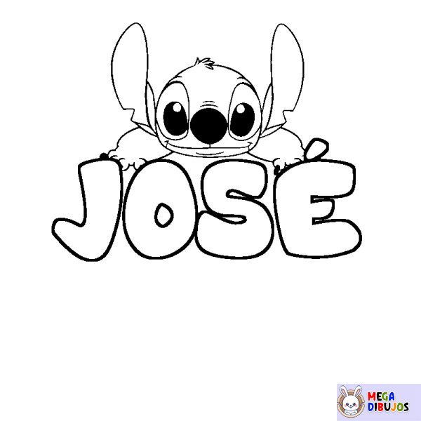 Coloración del nombre JOS&Eacute; - decorado Stitch