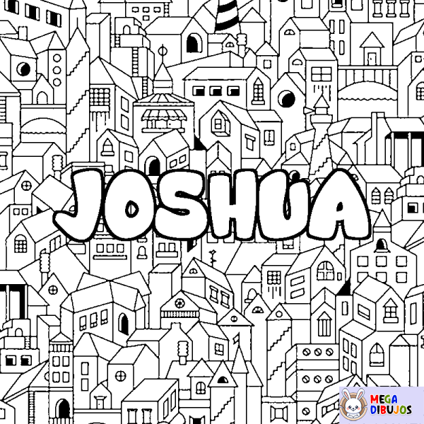 Coloración del nombre JOSHUA - decorado ciudad