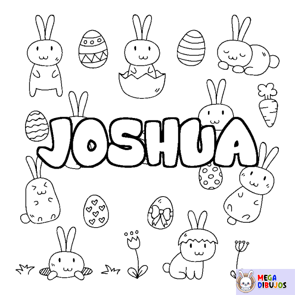 Coloración del nombre JOSHUA - decorado Pascua