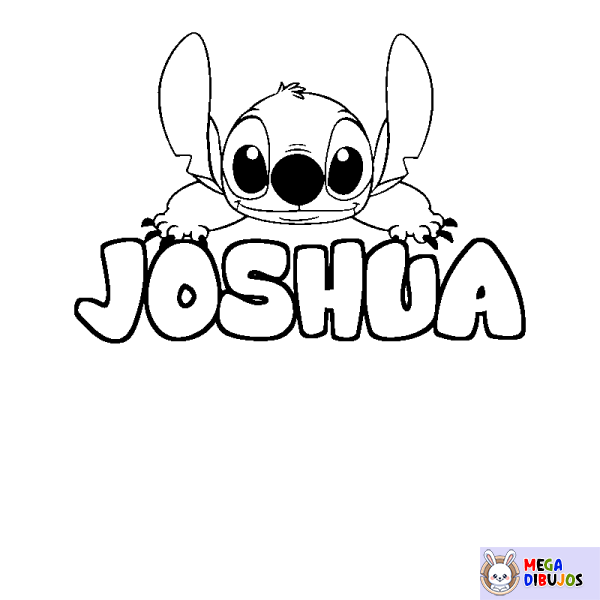 Coloración del nombre JOSHUA - decorado Stitch