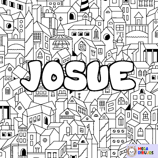 Coloración del nombre JOSUE - decorado ciudad