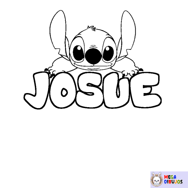 Coloración del nombre JOSUE - decorado Stitch