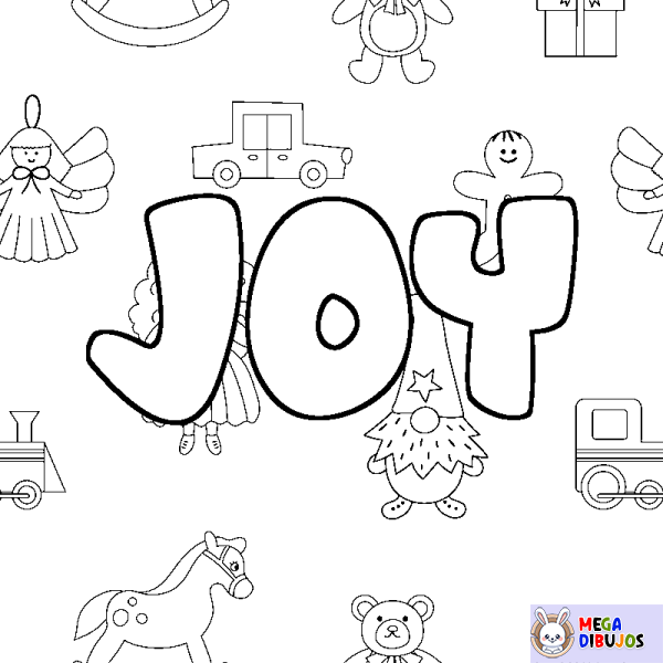 Coloración del nombre JOY - decorado juguetes