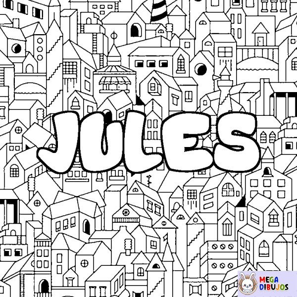 Coloración del nombre JULES - decorado ciudad