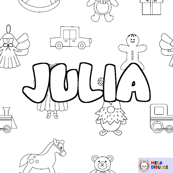 Coloración del nombre JULIA - decorado juguetes