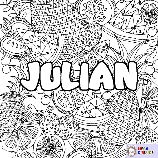 Coloración del nombre JULIAN - decorado mandala de frutas