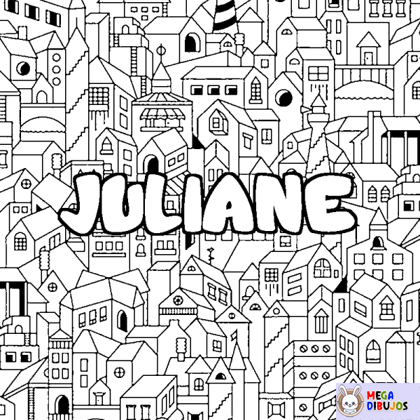 Coloración del nombre JULIANE - decorado ciudad