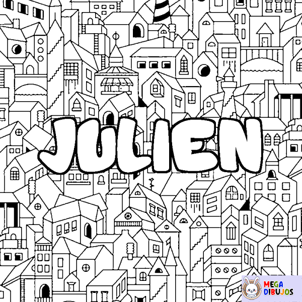 Coloración del nombre JULIEN - decorado ciudad