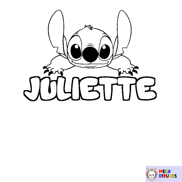 Coloración del nombre JULIETTE - decorado Stitch