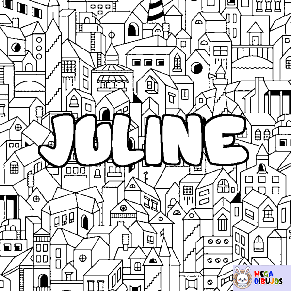 Coloración del nombre JULINE - decorado ciudad