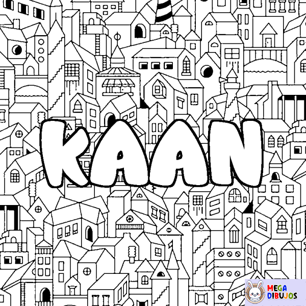 Coloración del nombre KAAN - decorado ciudad