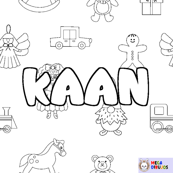 Coloración del nombre KAAN - decorado juguetes