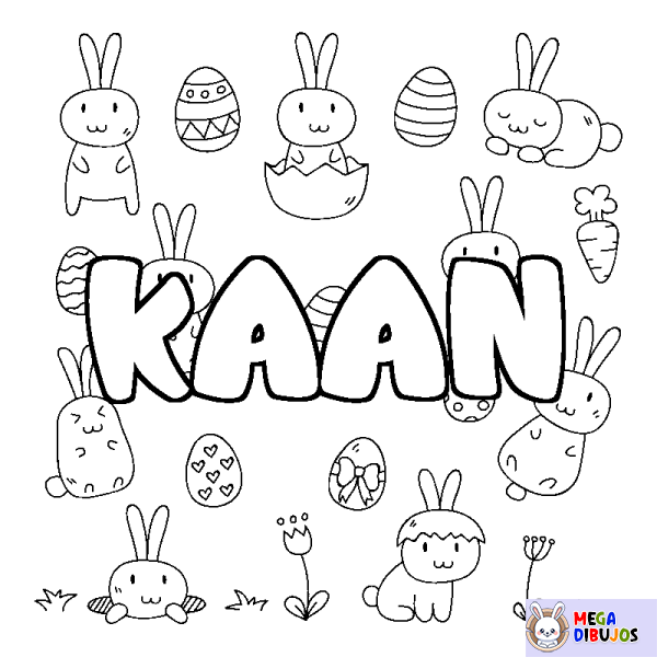 Coloración del nombre KAAN - decorado Pascua