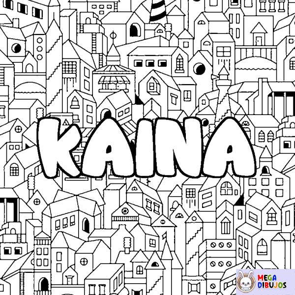 Coloración del nombre KAINA - decorado ciudad