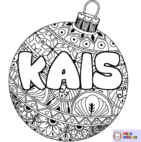 Coloración del nombre KAIS - decorado bola de Navidad