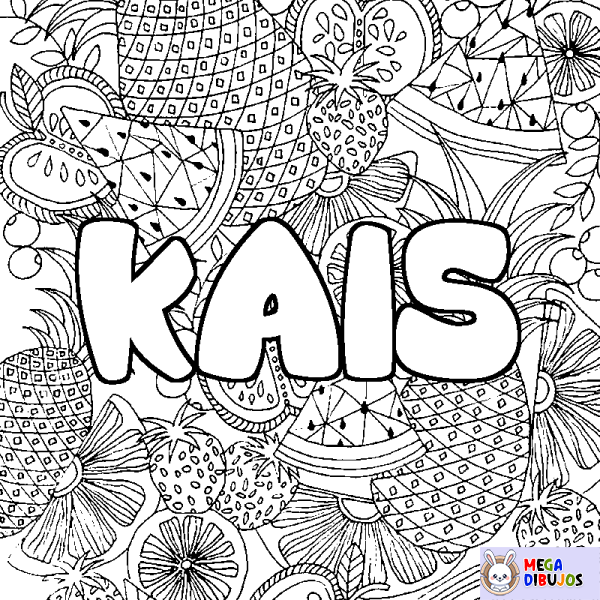 Coloración del nombre KAIS - decorado mandala de frutas