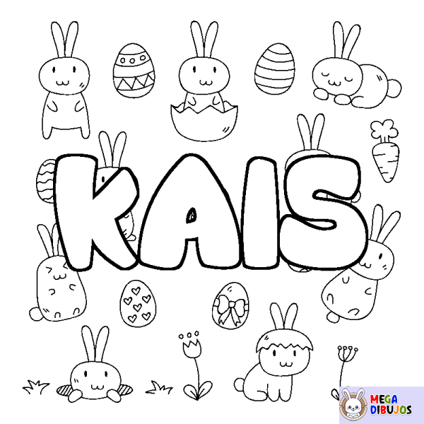 Coloración del nombre KAIS - decorado Pascua