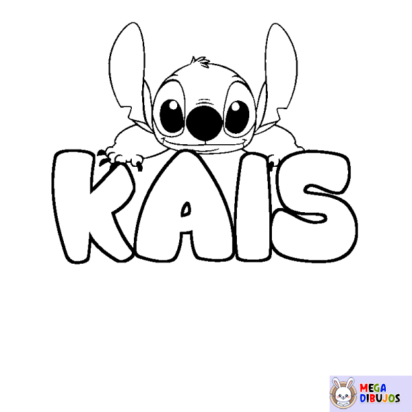 Coloración del nombre KAIS - decorado Stitch