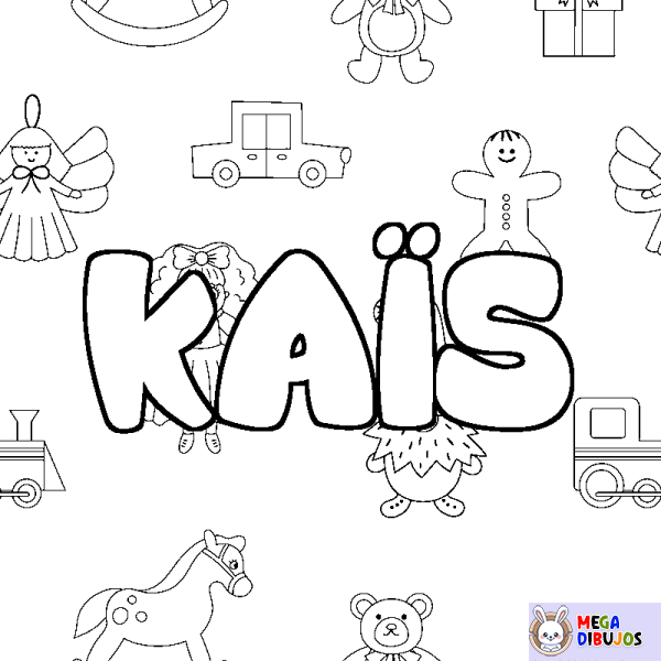 Coloración del nombre KA&Iuml;S - decorado juguetes