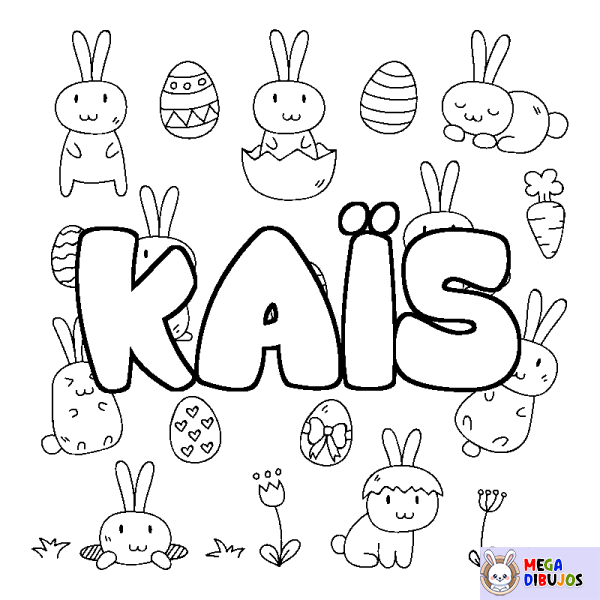 Coloración del nombre KA&Iuml;S - decorado Pascua