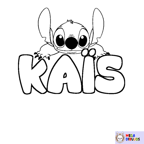 Coloración del nombre KA&Iuml;S - decorado Stitch