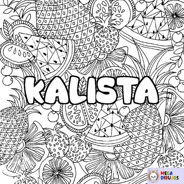 Coloración del nombre KALISTA - decorado mandala de frutas