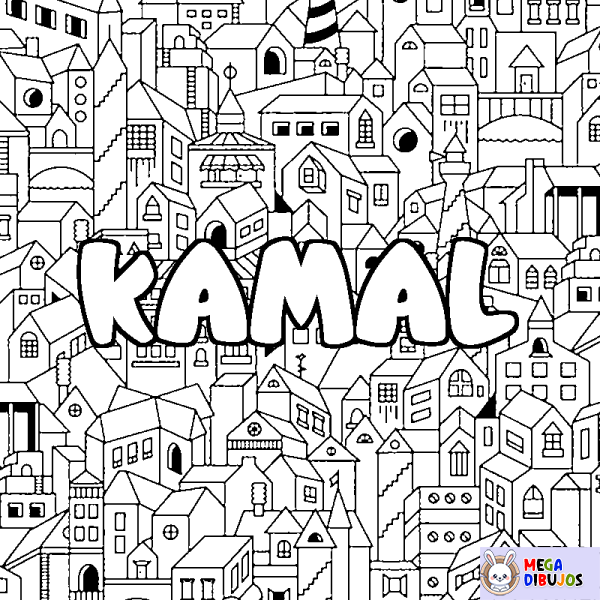 Coloración del nombre KAMAL - decorado ciudad