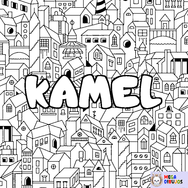 Coloración del nombre KAMEL - decorado ciudad