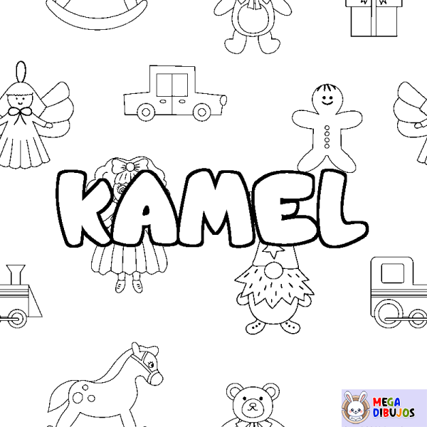 Coloración del nombre KAMEL - decorado juguetes