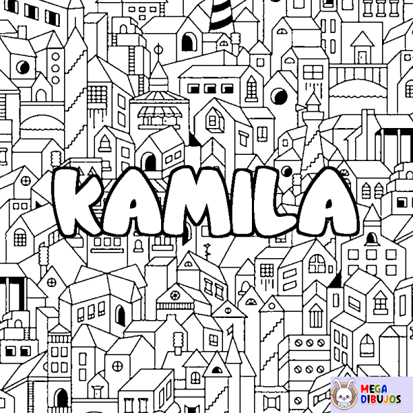 Coloración del nombre KAMILA - decorado ciudad